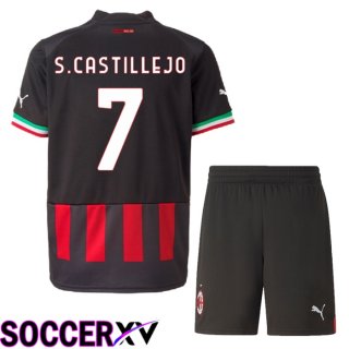 AC Milan (S.Castillejo 7) Kids Home Jersey 2022/2023