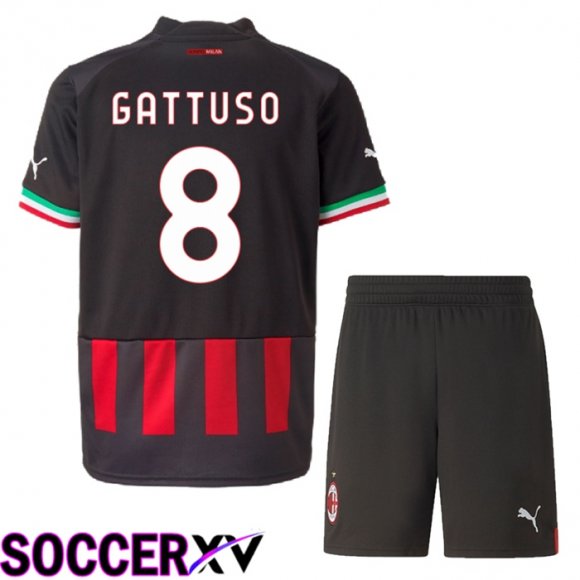 AC Milan (Gattuso 8) Kids Home Jersey 2022/2023