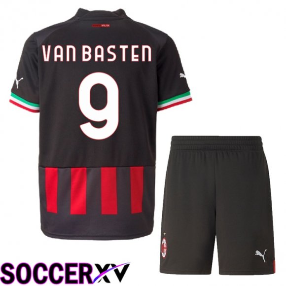 AC Milan (Van Basten 9) Kids Home Jersey 2022/2023