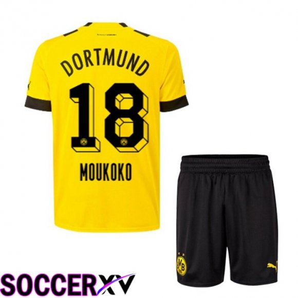 Borussia Dortmund (MOUKOKO 18) Kids Home Jersey 2022/2023