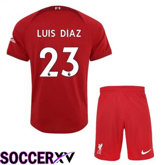 FC Liverpool（LUISDIAZ 23）Kids Home Jersey 2022/2023