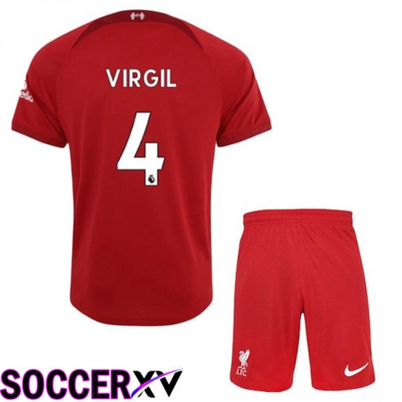 FC Liverpool（VIRGIL 4）Kids Home Jersey 2022/2023