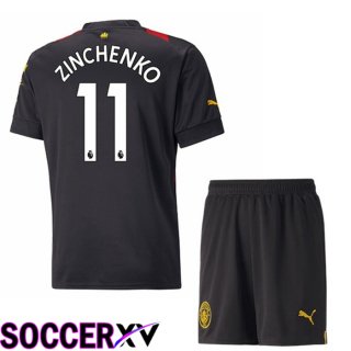 Manchester City（ZINCHENKO 11）Kids Away Jersey 2022/2023