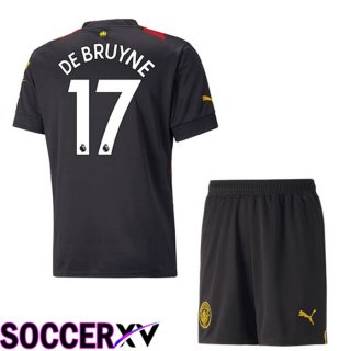 Manchester City（DEBRUYNE 17）Kids Away Jersey 2022/2023