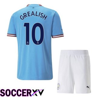 Manchester City（GREALISH 10）Kids Home Jersey 2022/2023