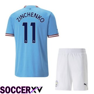 Manchester City（ZINCHENKO 11）Kids Home Jersey 2022/2023