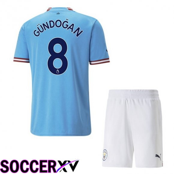 Manchester City（GUNDOGAN 8）Kids Home Jersey 2022/2023