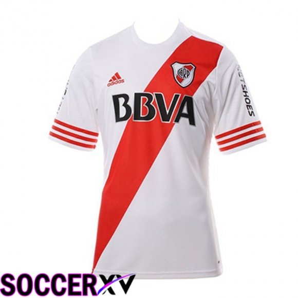 River Plate Retro Home Jersey White Red 2015-2016