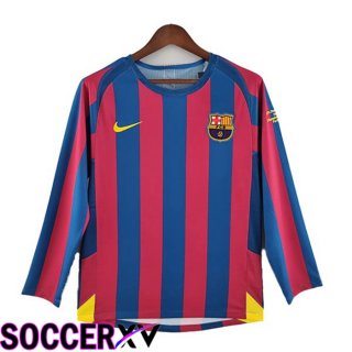 FC Barcelona Retro Home Jersey Long Sleeve Red Blue 2005-2006