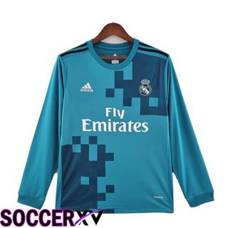 Real Madrid Retro Third Jersey Long Sleeve Blue 2017-2018