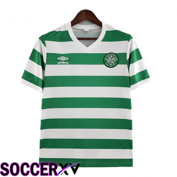 Celtic FC Retro Home Jersey Green White 1980-1981