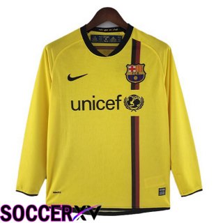 FC Barcelona Retro Away Jersey Long Sleeve Yellow 2008-2009