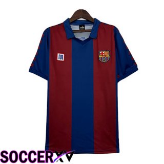 FC Barcelona Retro Soccer Jersey Home Red Blue 1980-1982