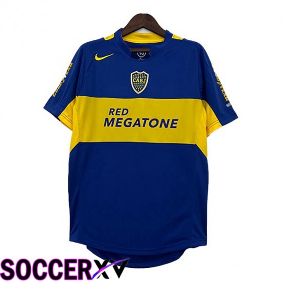 Boca Juniors Retro Soccer Jersey Home Blue Yellow 2004-2005