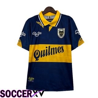 Boca Juniors Retro Soccer Jersey Home Blue Yellow 1995-1997