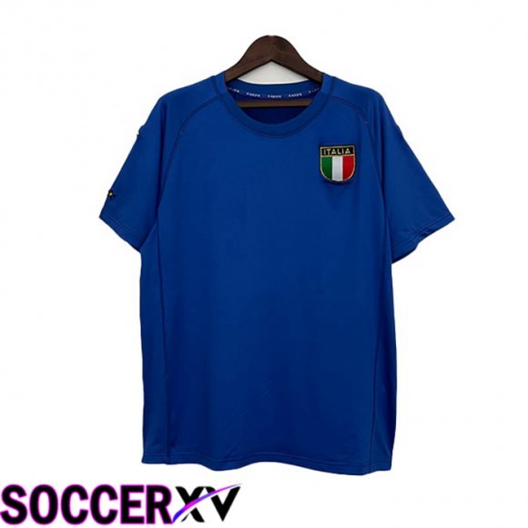 Italy Retro Soccer Jersey Home Blue 2000