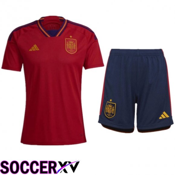 Spain Home Jersey + Shorts World Cup 2022