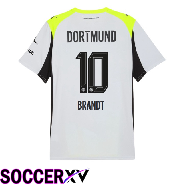 Dortmund BVB (Brandt 10) Away Soccer Jersey Grey Green 2025/2026