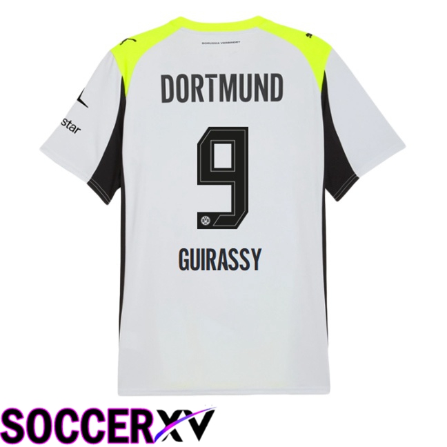 Dortmund BVB (Guirassy 9) Away Soccer Jersey Grey Green 2025/2026
