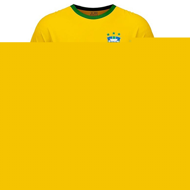 Brazil Retro Home Soccer Jersey Yellow 1971